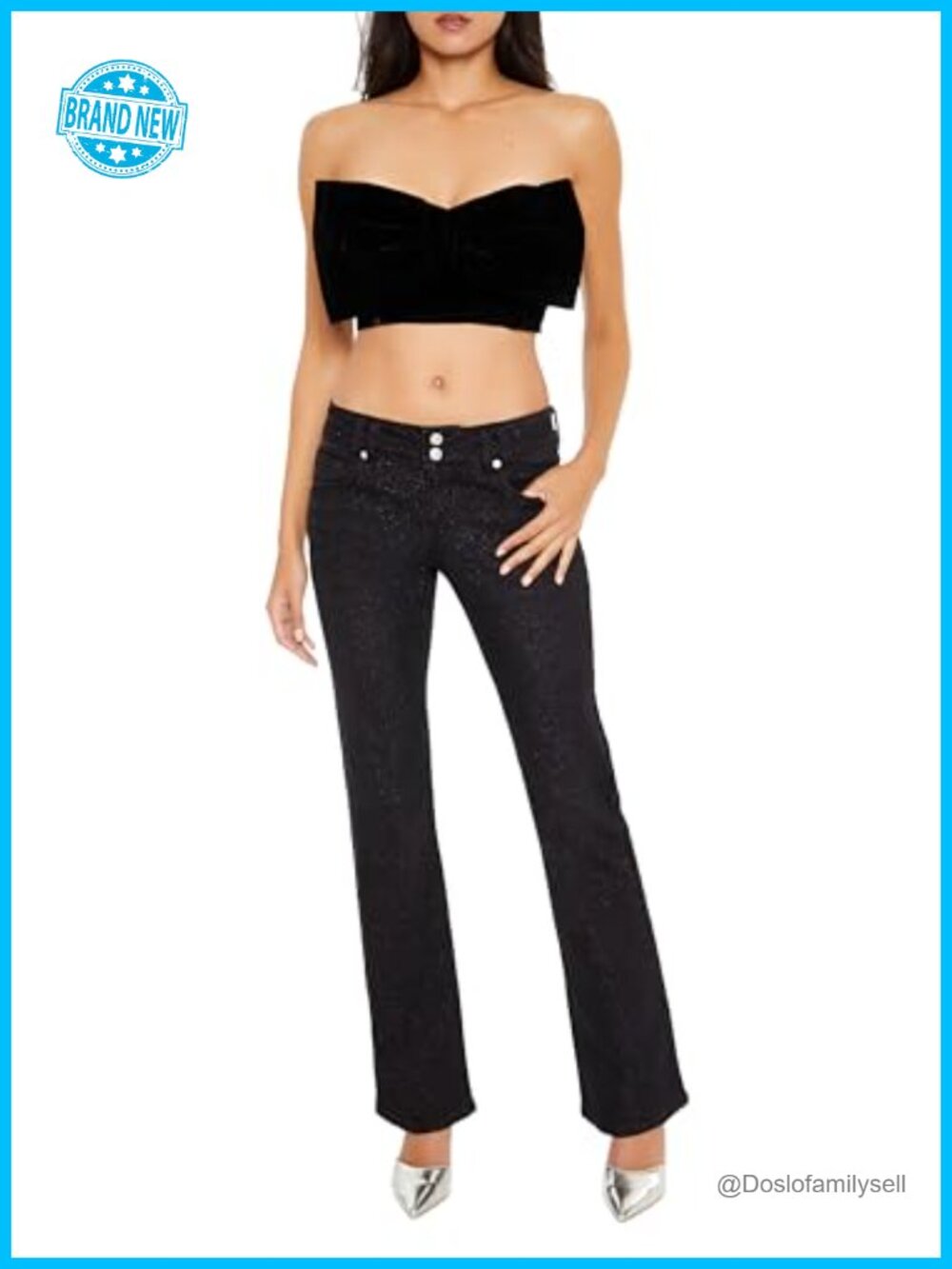 Forever 21 Sequin Low-Rise Bootcut Jeans
